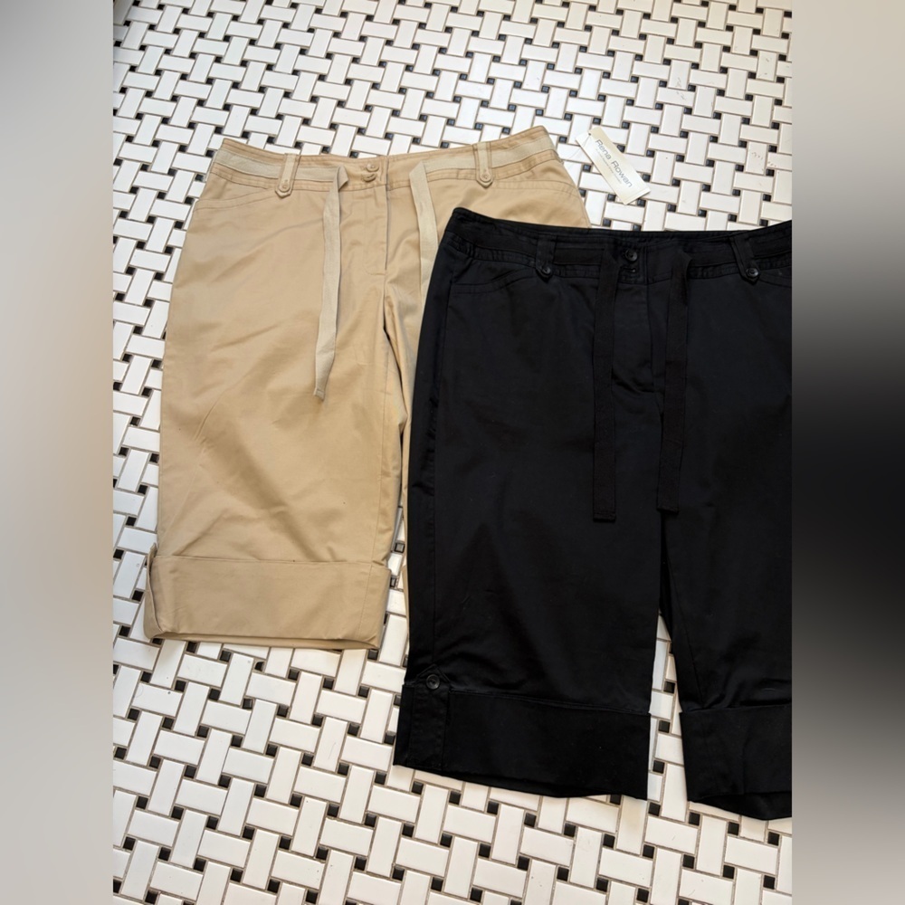 Bundle of 2 Women’s Capri Pants – Black & Beige
